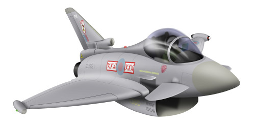 Cartoon illustration of a Royal Air Force Eurofighter Typhoon Poster Print - Item # VARPSTCSB300033M