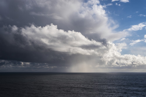 Rain falls off the coast; Manzanita, Oregon, United States of America PosterPrint