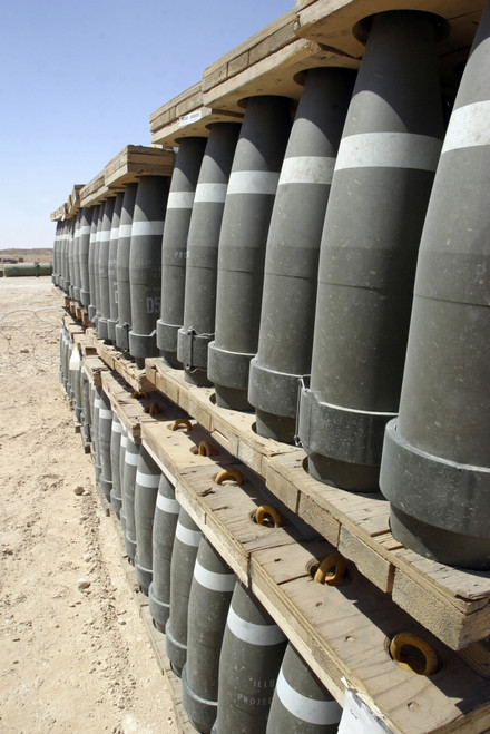 Al Asad, Iraq - Rows of ammunition are stacked and prepped to be moved into modular storage cells. Poster Print - Item # VARPSTSTK101744M
