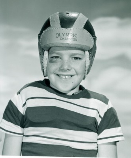 Portrait of boy wearing boxing helmet Poster Print - Item # VARSAL255417330