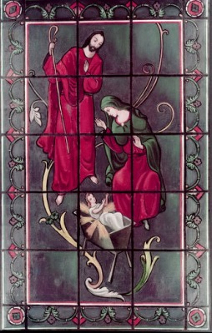 Nativity by Otto Munziger   stained glass   12th century Poster Print - Item # VARSAL9006080