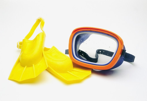 A Pair Of Flippers And Underwater Mask PosterPrint