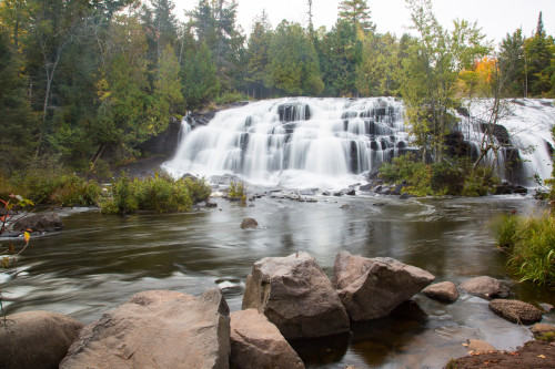 Waterfall in a forest, Bond Falls, Ontonagon River, Ontonagon County, Michigan, USA Poster Print - Item # VARPPI169308