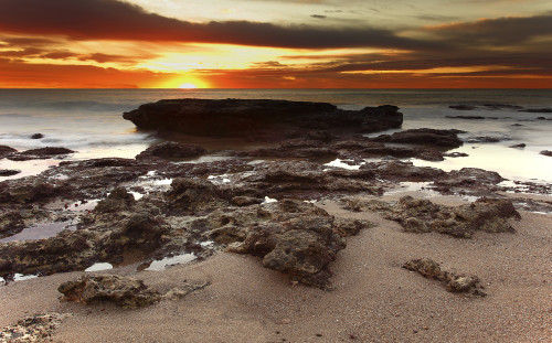 Rocks from the Tandilia system as it enters the Atlantic Ocean near Miramar, Argentina Poster Print - Item # VARPSTARG100003S