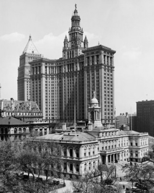 City Hall and Municipal Building in the background  New York City  New York State  USA Poster Print