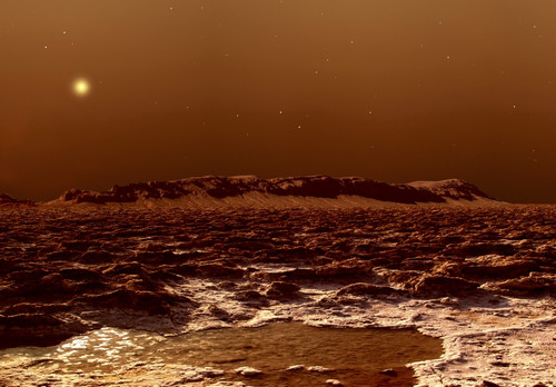 A view from the edge of the southern polar cap of Mars Poster Print