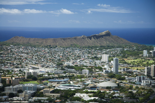 USA, Hawaii, Oahu, Diamond Head And Waikiki From Tantalus; Waikiki PosterPrint - Item # VARDPI1975787