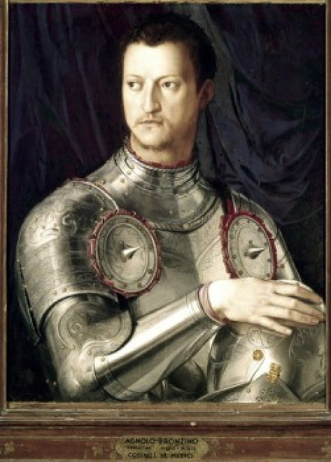 Cosimo I de Medici in Armor  1545  Agnolo Bronzino  Oil on wood  Galleria degli Uffizi  Florence  Italy Poster Print - Item # VARSAL3815395653