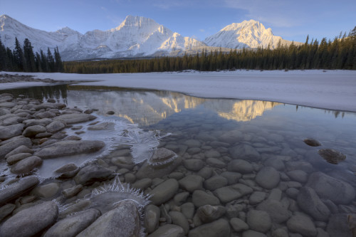 Winter Sunrise On The Athabasca River In Jasper National Park, Alberta, Canada PosterPrint - Item # VARDPI2044490