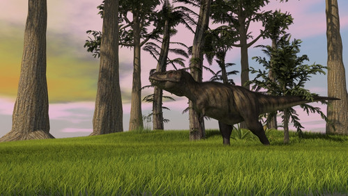 Tyrannosaurus Rex in a grassy field Poster Print - Item # VARPSTKVA600667P