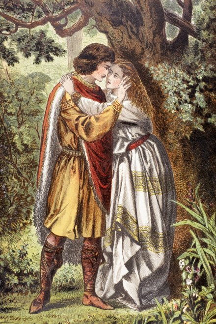Posthumus Speaks In Cymbeline, Act I, Scene I, By William Shakespeare. My Queen! My Mistress! O Lady Weep No More. Drawn By Robert Dudley. From The Illustrated Library Shakspeare, Published London 1890. PosterPrint - Item # VARDPI1904505