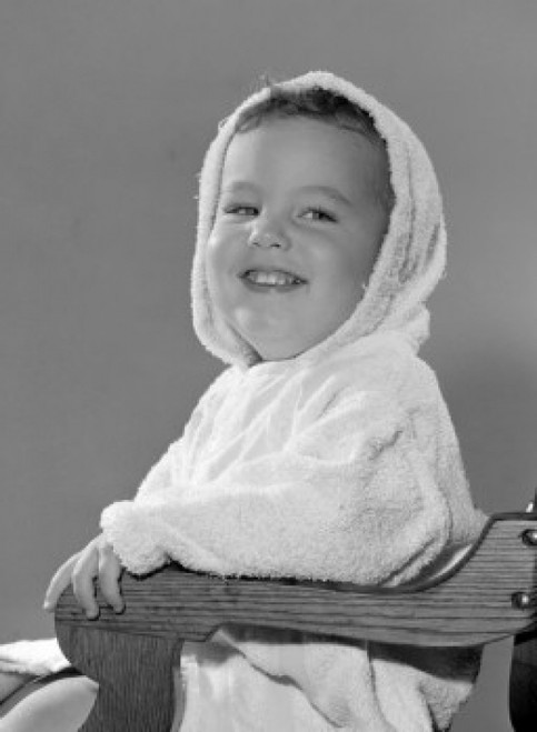 Studio portrait of baby boy sitting in chair Poster Print - Item # VARSAL2559460B