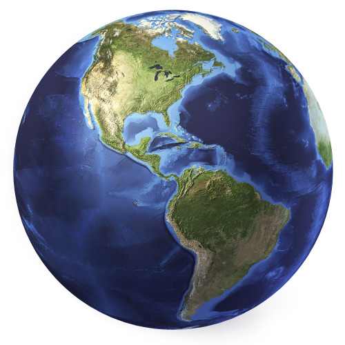 3D rendering of planet Earth, centered on North America and South America Poster Print - Item # VARPSTVET200069S