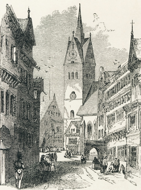 A Street In Hanover, Lower Saxony, Germany In The 19Th Century. From Pictures From The German Fatherland Published C.1880. PosterPrint - Item # VARDPI2222286 A Street In Hanover, Lower Saxony, Germany In The 19Th Century. From Pictures From The German Fatherland Published C.1880. PosterPrint - Item # VARDPI2222286