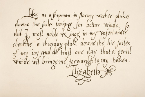 Queen Elizabeth I Of England, 1533 - 1603. Hand Writing Sample. PosterPrint - Item # VARDPI1958232