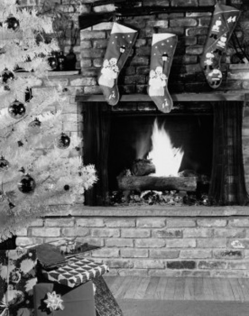 Christmas stockings hanging on a fireplace Poster Print - Item # VARSAL25510452