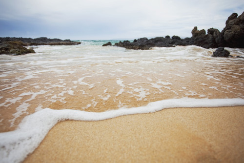 Hawaii, Maui, Makena, A closeup of the ocean over sand. PosterPrint - Item # VARDPI2116631