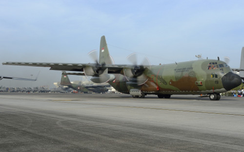 March 31, 2013 - A C-130J Super Hercules of the Indonesian Air Force taxiing at Langkawi Airport, Malaysia Poster Print - Item # VARPSTRGU100051M