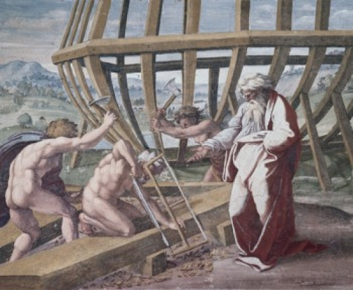 Noah Building The Ark Raphael Fresco St. Peter's Basilica  Vatican City Poster Print - Item # VARSAL900119334