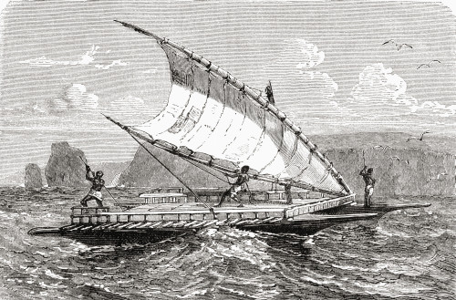 New Caledonian Double Canoe. From El Mundo En La Mano, Published 1878. PosterPrint - Item # VARDPI1958220