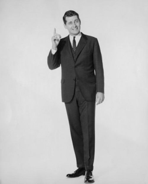 Portrait of businessman pointing upwards Poster Print - Item # VARSAL2554275