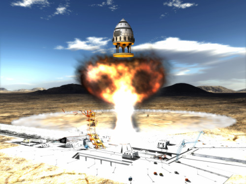 Orion-drive spacecraft using atomic bombs for lift-off Poster Print - Item # VARPSTRTA200024S