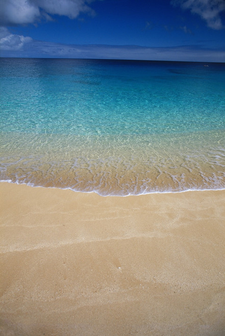 Beautiful Calm Turquoise Ocean From Shoreline To Horizon, Blue Sky With Clouds PosterPrint - Item # VARDPI2003922