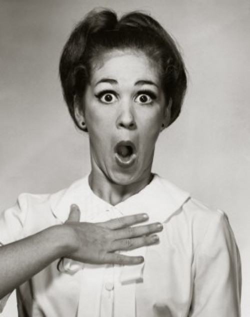 Portrait of a young woman looking shocked Poster Print - Item # VARSAL25510664