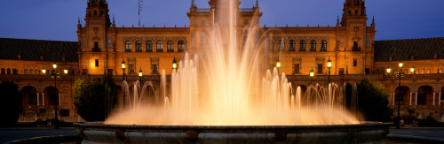 Fountain in front of a palace, Plaza De Espana, Seville, Seville Province, Andalusia, Spain Poster Print - Item # VARPPI43067