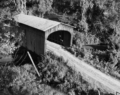 High angle view of a covered bridge  Rutland  Vermont  USA Poster Print - Item # VARSAL25532505