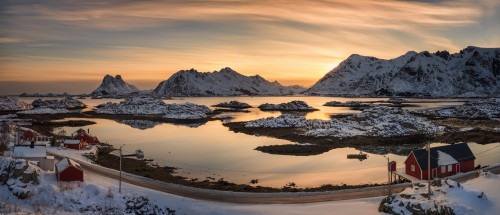 Steinefjord at sunset, Lofoten, Nordland, Norway Poster Print - Item # VARPPI169422