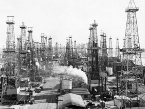 Oil drilling rigs in an oil refinery  California  USA Poster Print - Item # VARSAL9902698