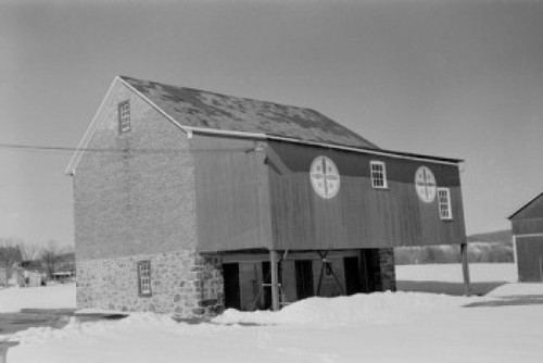 USA  Pennsylvania  Farmhouse exterior in snow Poster Print - Item # VARSAL255423407