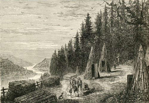 A Woodcutters Camp In The Ardennes, France In The 19Th Century. From French Pictures By The Rev. Samuel G. Green, Published 1878. PosterPrint - Item # VARDPI1958582
