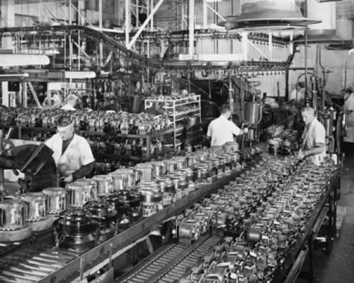 Workers assembling household refrigerator compressors in a factory Poster Print - Item # VARSAL25536732