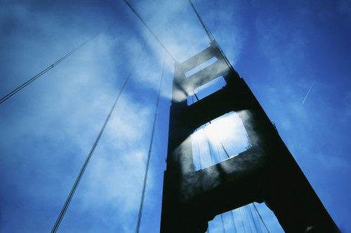 Sunlight Shining Through Golden Gate Bridge, Close-Up PosterPrint - Item # VARDPI1884496