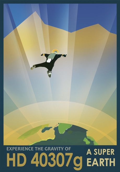 Experience the Gravity of a Super Earth in this retro space poster Poster Print - Item # VARPSTSTK204705S