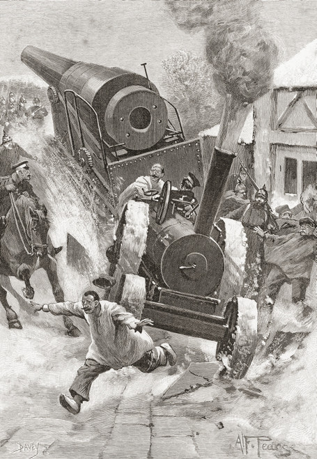Tractor Hauling Cannon In Late 19Th Century Loses Control. From The Strand Magazine, Published 1896 PosterPrint - Item # VARDPI2334050