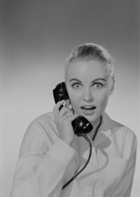 Portrait of young woman talking on phone Poster Print - Item # VARSAL255419098