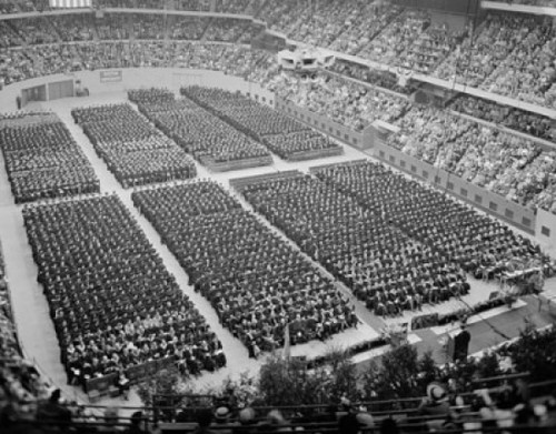 USA  Massachusetts  Boston Garden  crowd at Boston University Commencement Poster Print - Item # VARSAL25515010