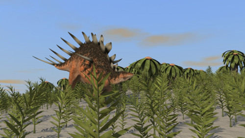 Kentrosaurus grazing amongst desert plants Poster Print - Item # VARPSTKVA600069P
