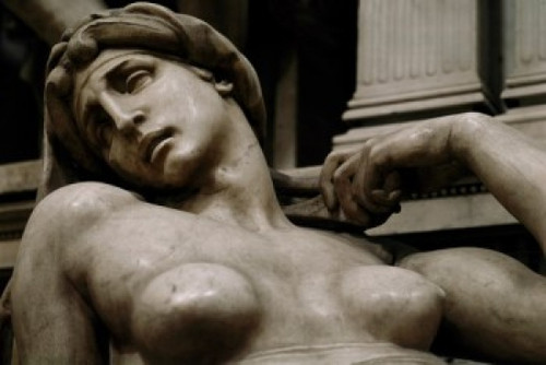 Dawn by Michelangelo Buonarroti  marble  detail  circa 1520-36  1475-1564  Italy  Florence  Medici Chapel Poster Print - Item # VARSAL3815395672