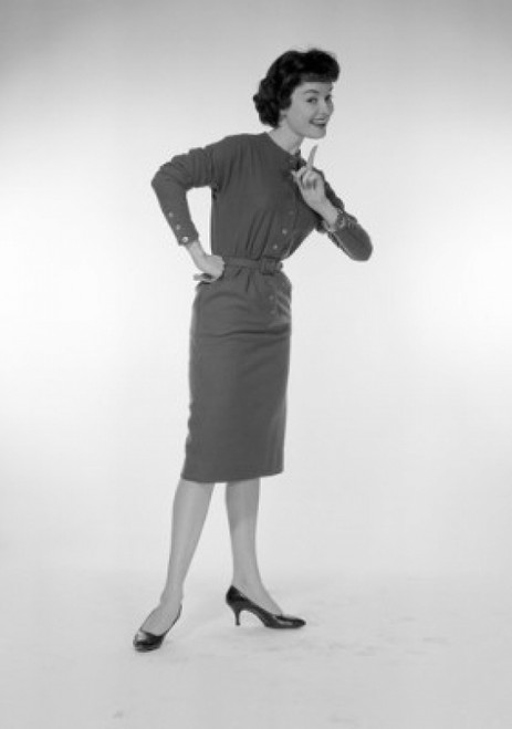 Studio portrait of young woman gesturing Poster Print - Item # VARSAL255417596