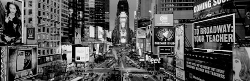 High angle view of traffic on a road, Times Square, Manhattan, New York City, New York State, USA Poster Print - Item # VARPPI172776