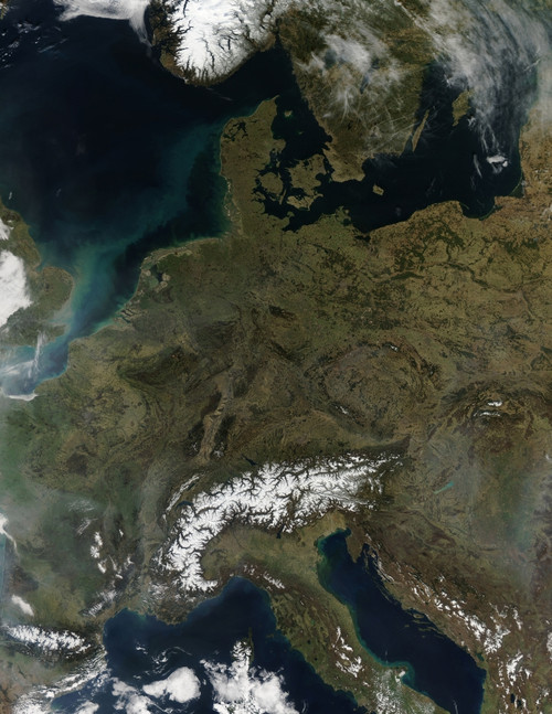 March 12, 2014 - Satellite view of Central Europe Poster Print - Item # VARPSTSTK204340S