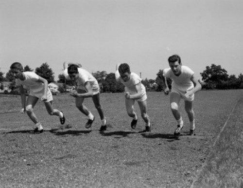 Athletes running on track Poster Print - Item # VARSAL255416833A