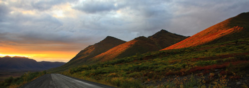 Sunset Light Hitting The Mountains Along The Desmpter Highway, Yukon PosterPrint - Item # VARDPI2048896