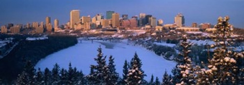 Skyline and the North Saskatchewan Rive  Edmonton  Alberta  Canada Poster Print by Panoramic Images (34 x 12) - Item # PPI158179