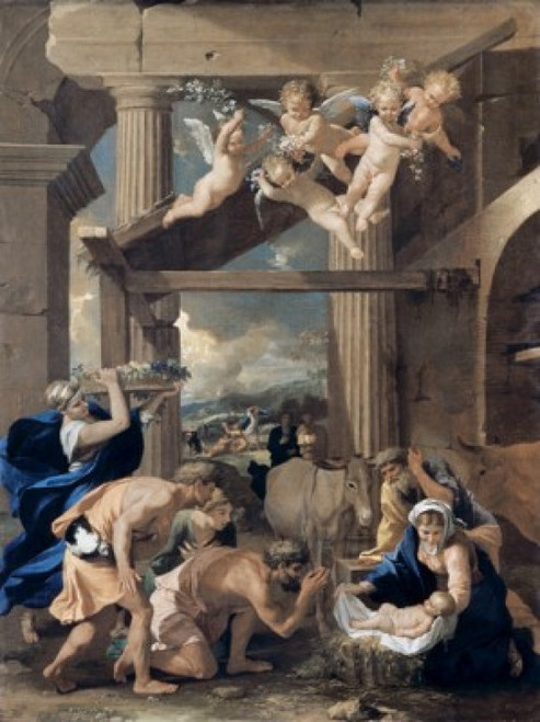 The Adoration of the Shepherds  Nicolas Poussin Poster Print - Item # VARSAL900100369
