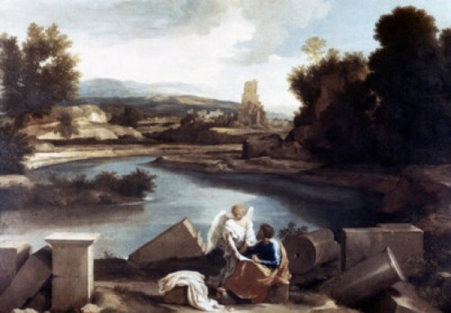 Landscape with Saint Mathew and Angel by Nicolas Poussin  Poster Print - Item # VARSAL90064901